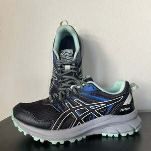 ASICS Trail Scout 2 Womens Size 6 Running Shoes Black Soothing Sea Mint